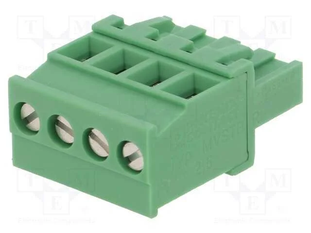 Bloco Terminal Separável, 5mm, Faixas: 4, Angulares 90, Ficha