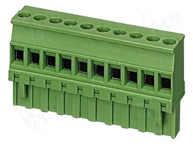 Bloco terminal separável, 5mm, faixas: 6, angular.