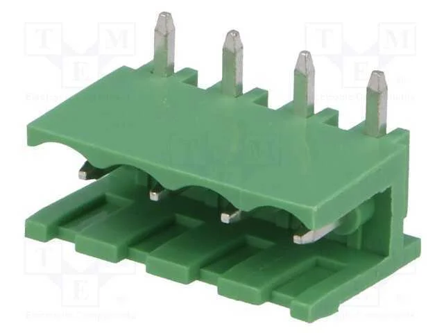 Bloco terminal separável, 5mm, faixas: 4, angular.