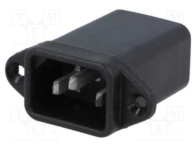 Conector: de alimentação, tomada, macho, 2A, 250V.