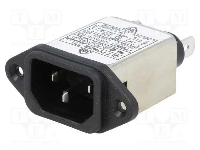 Conector: de alimentação, tomada, macho, 6A, 250V.