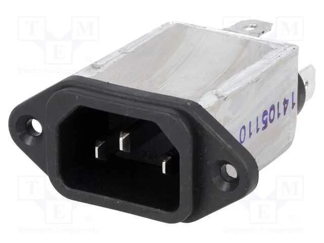 Conector: de alimentação, tomada, macho, 10A, 250.