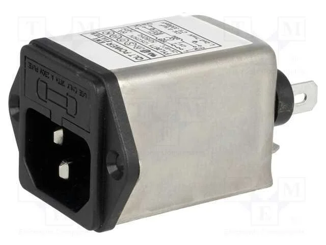 Conector: de alimentação, tomada, macho, 6A, 250V.