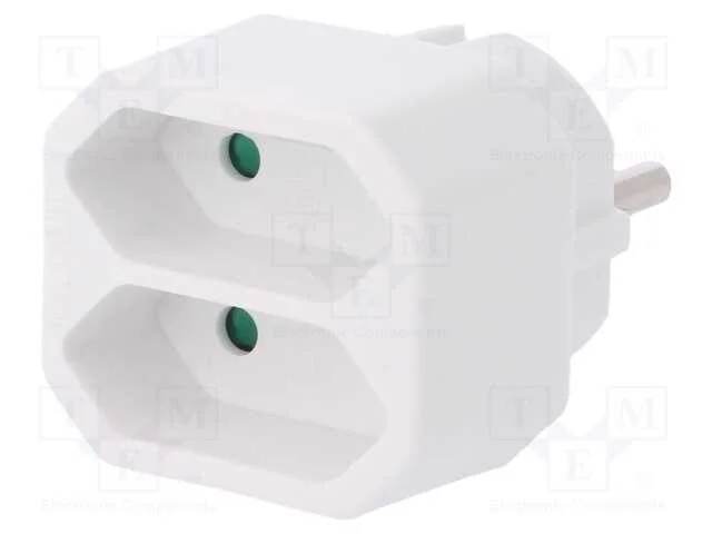 Conector: de Alimentação, Multiplicador, 2p, Branca