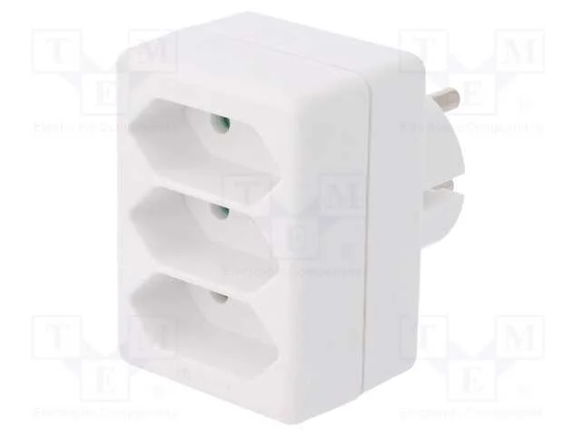 Conector: de alimentação, multiplicador, 2P, bran.