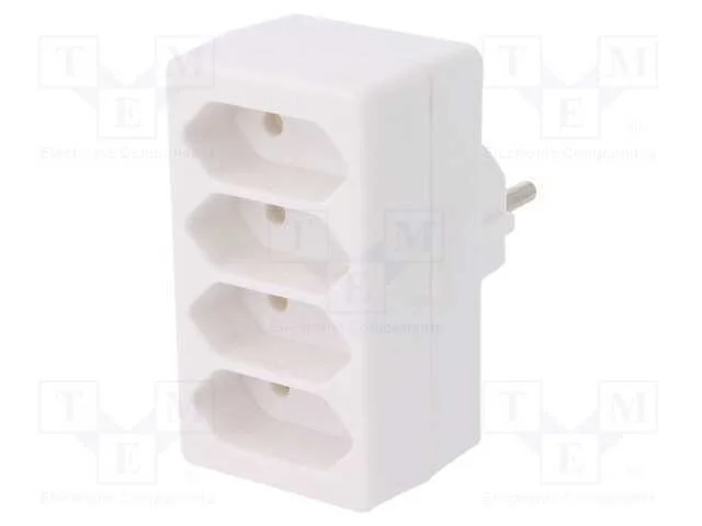Conector: de alimentação, multiplicador, 2P, bran.