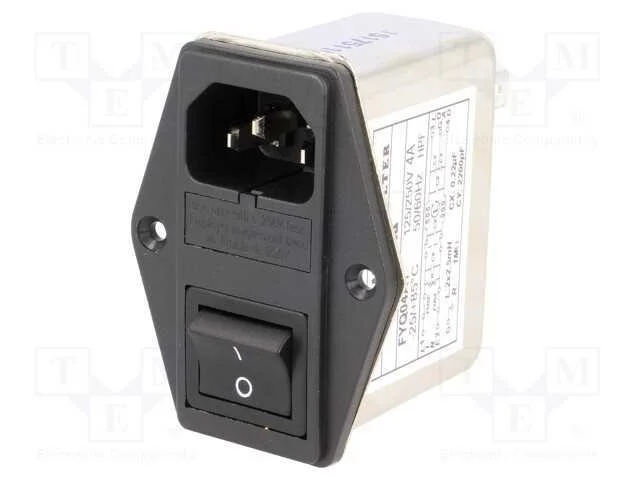 Conector: de alimentação, tomada, macho, 4A, 250V.