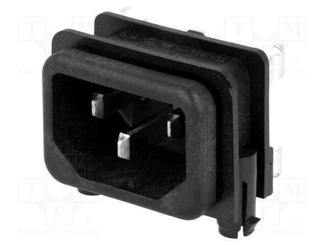 Conector: de alimentação, tomada, macho, 10A, 250.