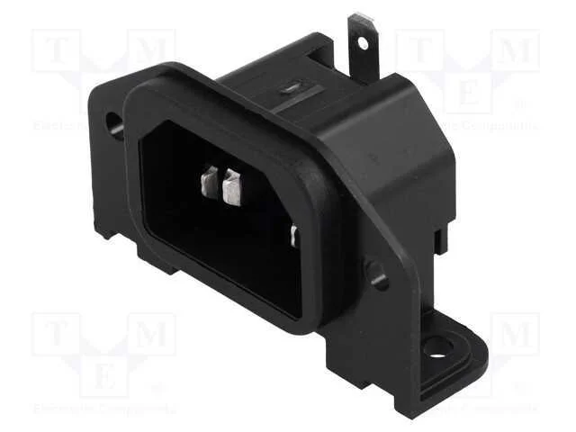 Conector: de alimentação, tomada, macho, 10A, 250.