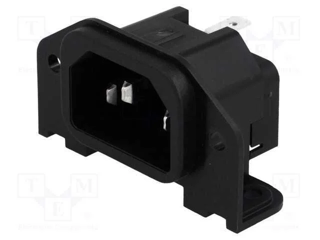 Conector: de alimentação, tomada, macho, 10A, 250.