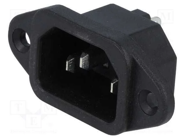 Conector: de alimenta&ccedil;&atilde;o, tomada, macho, 10A, 250.