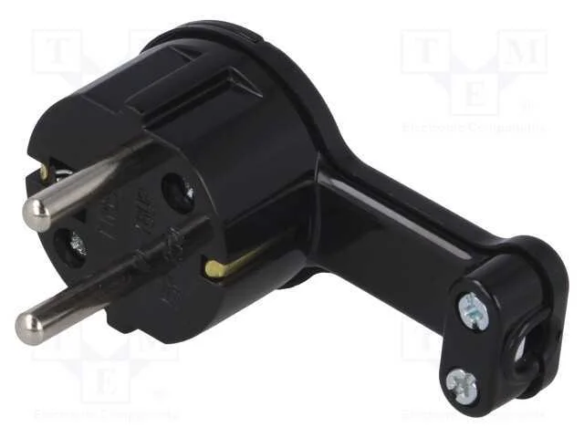 Conector: de Alimenta&ccedil;&atilde;o, Macho, Ficha, 2p+Pe, 250vac, 16a, Preta