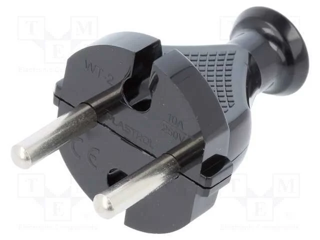 Conector: de alimentação, macho, ficha, 2P, 230VA.