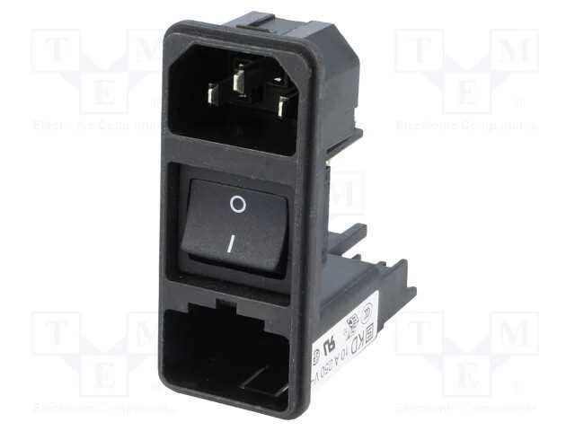 Conector: de alimentação, tomada, macho, 10A, 250.