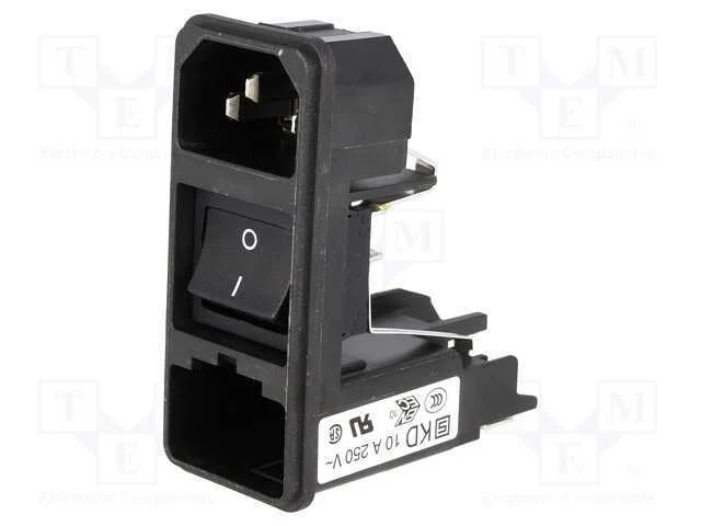Conector: de alimentação, tomada, macho, 10A, 250.