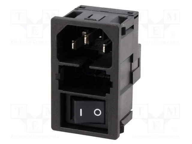 Conector: de alimentação, tomada, macho, 10A, 250.