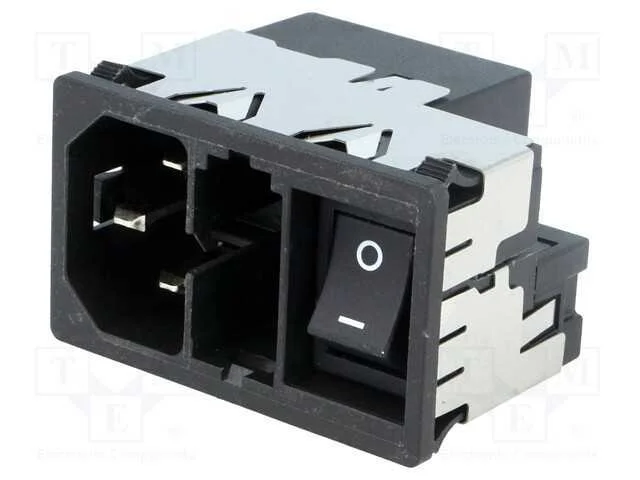 Conector: de alimentação, tomada, macho, 10A, 250.