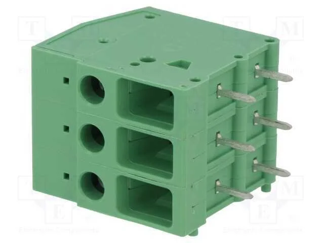 PCB bloco terminal, angulares 90, 7,62mm, faixas:.
