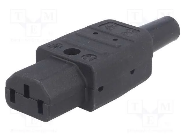 Conector: de alimentação, ficha, fêmea, 10A, 250V.
