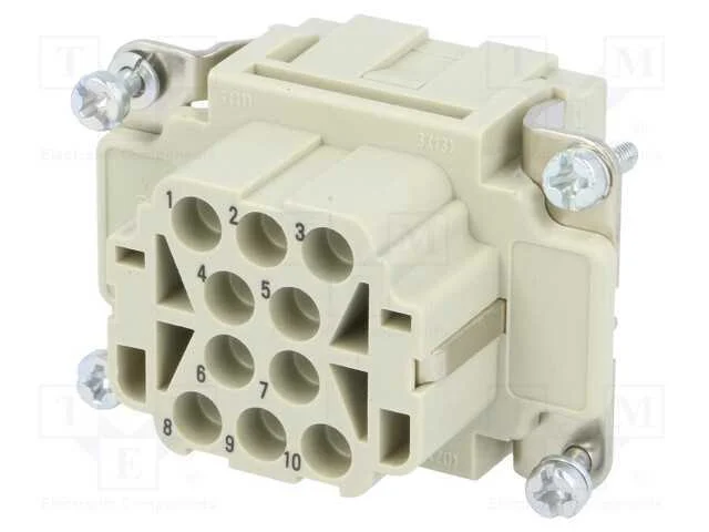 Conector: HDC, fêmea, Han EE, PIN: 10, 10+PE, tam.