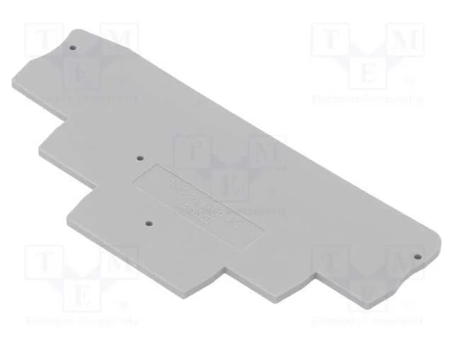 Placa extrema, cinzenta, Larg: 2,2mm, Alt: 45,5mm.