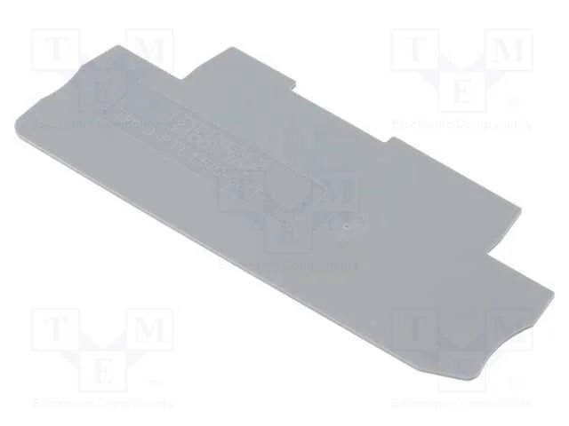 Placa extrema, cinzenta, Larg: 0,8mm, Alt: 34,9mm.