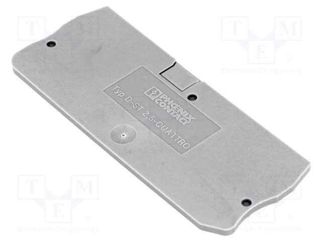 Placa extrema, cinzenta, Larg: 2,2mm, Alt: 36,5mm.