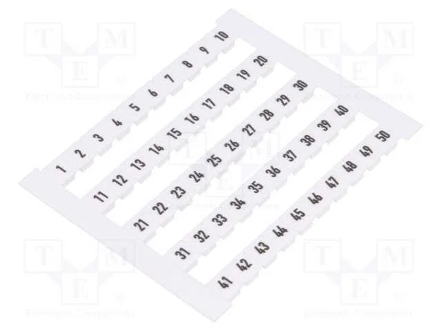 Designador, branca, Larg: 5mm, Designação: 1-50, .