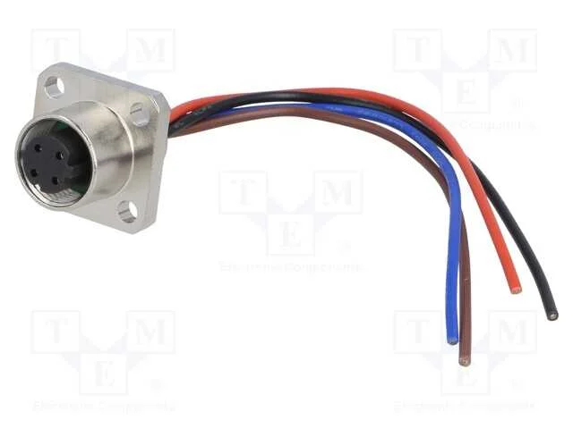 Tomada, M12, PIN: 4, fêmea, código D-Ethernet, IP.