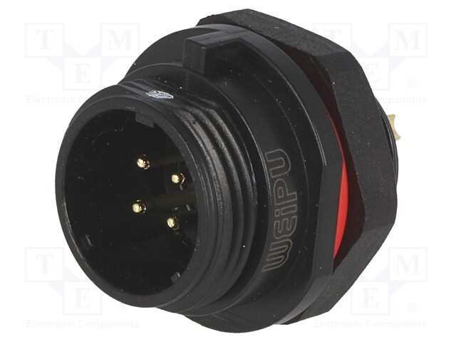 Tomada, SP13, macho, PIN: 4, IP68, 5A, solda, par.