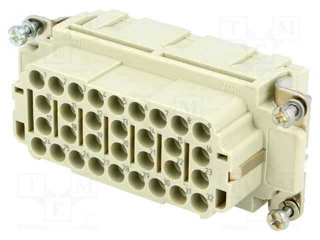 Conector: HDC, fêmea, Han EE, PIN: 32, 32+PE, tam.