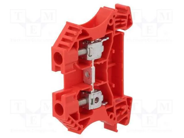 Conector: de Carril, 6mm2, Faixas: 1, Braçadeiras: 2, Vermelho, Ts35