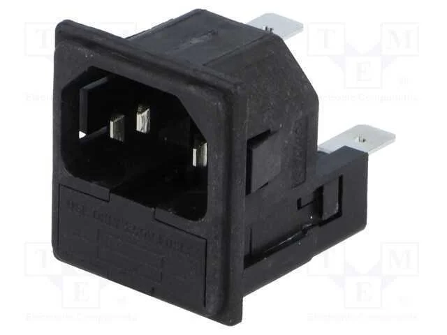 Conector: de alimentação, tomada, macho, 10A, 250.