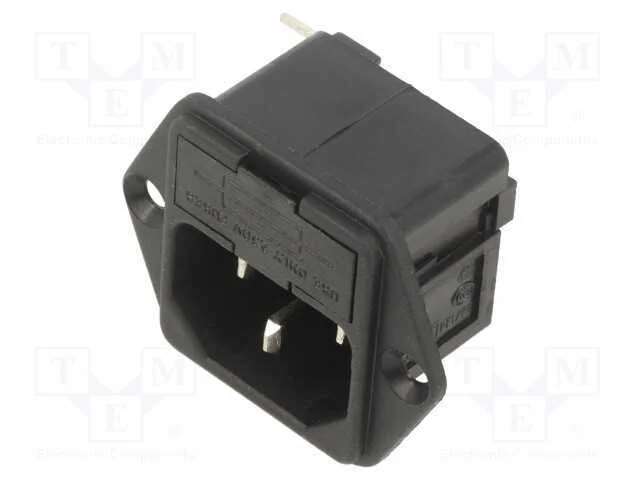 Conector: de alimentação, tomada, macho, 10A, 250.