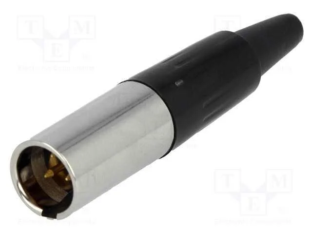 Ficha, XLR mini, macho, PIN: 3, com cabo, solda, .
