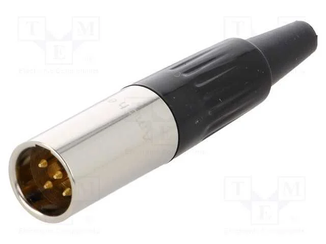 Ficha, Xlr Mini, Macho, Pin: 5, com Cabo, Solda, 4a, 0,5mm2, Simples