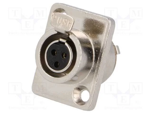 Tomada, Xlr Mini, Fêmea, Pin: 3, Solda, Abe: 15mm
