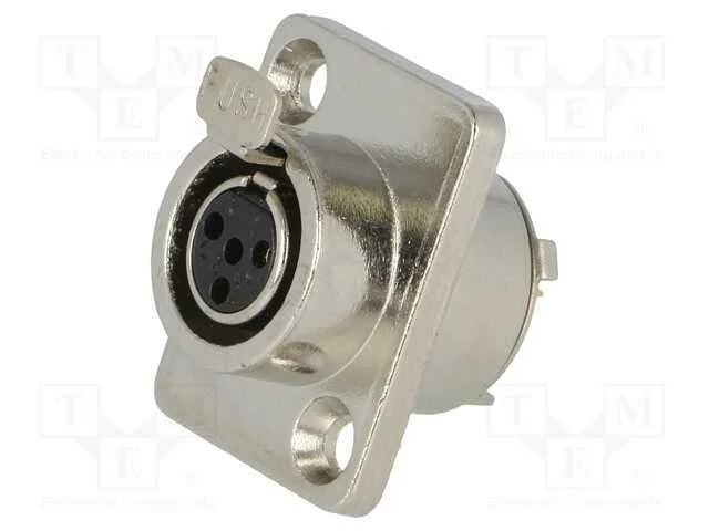 Tomada, Xlr Mini, Fêmea, Pin: 4, Solda, Abe: 15mm