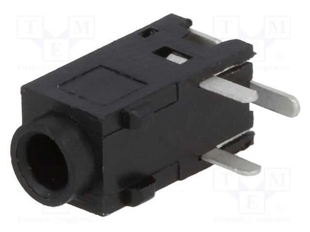 Tomada, Jack 2,5mm, Fêmea, Stereo, Faixas: 3, Angulares 90, Tht
