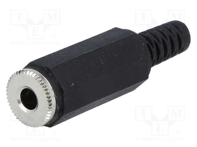 Ficha, Jack 3,5mm, Fêmea, Mono, Faixas: 2, Simples, com Cabo, Solda