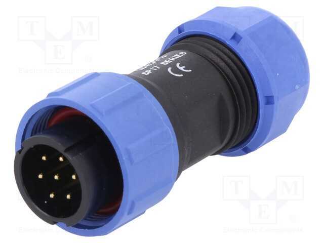 Ficha, SP17, macho, PIN: 7, IP68, 6÷10mm, solda, .