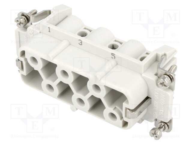 Conector: Hdc, Inserto de Contatos, Fêmea, S-Hsb, Pin: 6, 6+Pe, 35a