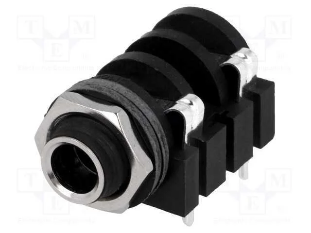 Tomada, Jack 6,3mm, Fêmea, Mono, Faixas: 2, Angulares 90, Tht