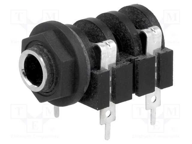 Tomada, Jack 6,3mm, Fêmea, Mono, Faixas: 2, Angulares 90, Solda