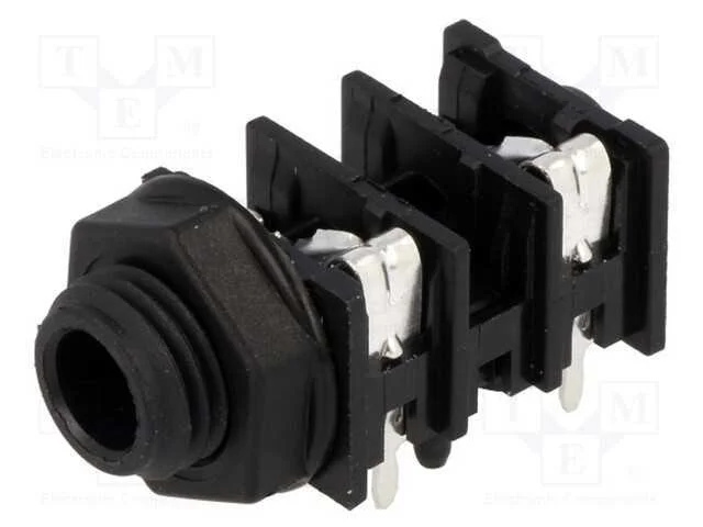 Tomada, Jack 6,3mm, Fêmea, Mono,Com Interruptor Duplo, Faixas: 2