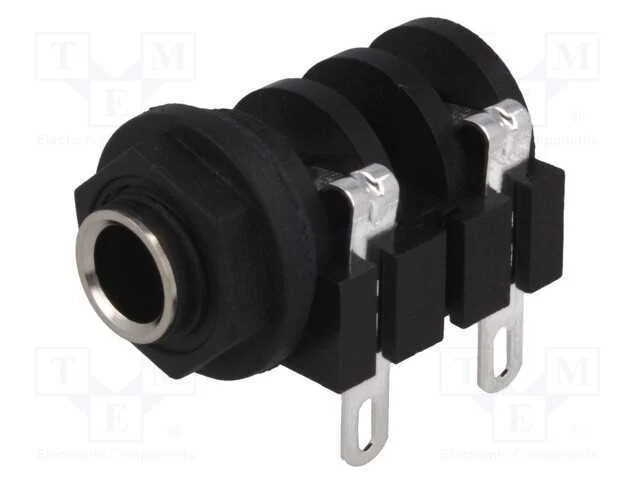 Tomada, Jack 6,3mm, Fêmea, Mono, Faixas: 2, Angulares 90, Solda