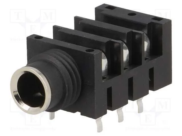 Tomada, Jack 6,3mm, Fêmea, Sem Rosca,Stereo, Faixas: 3, Tht