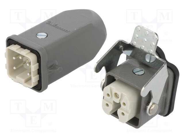 Conector: HDC, macho + fêmea, S-A, PIN: 5, 4+PE, .