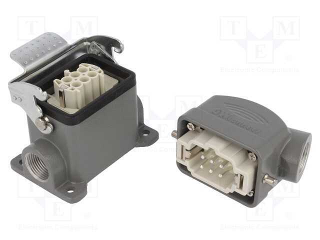 Conector: HDC, macho + fêmea, S-E, PIN: 6, 6+PE, .
