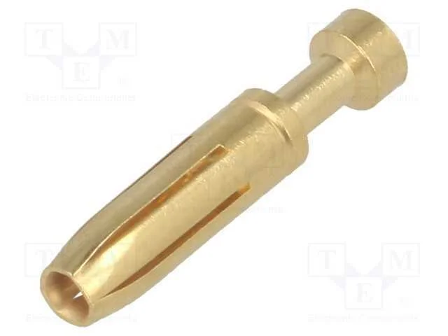 Contacto, fêmea, liga em cobre, dourado, 1mm2, Ha.